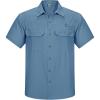 Outdoor Ventures Men’s Lightweight Short Sleeve Fishing Shirt UPF 50 Button Down Quick Dry Cooling Hiking Travel Safari Shirt(Bluestone)