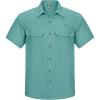 Outdoor Ventures Men’s Lightweight Short Sleeve Fishing Shirt UPF 50 Button Down Quick Dry Cooling Hiking Travel Safari Shirt(Teal)