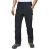 Outdoor Ventures Men’s Lite Waterproof Windproof Fleece Lined Warm Hiking Ski Snow Pants Expandable-Waist(Black- High Waist)