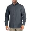 Outdoor Ventures Men’s Long Sleeve Hiking Shirt UPF 50 UV Sun Protection Shirt Cooling Quick Dry for Travel Fishing Safari(Grey)