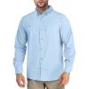 Outdoor Ventures Men’s Long Sleeve Hiking Shirt UPF 50 UV Sun Protection Shirt Cooling Quick Dry for Travel Fishing Safari(Light Blue)