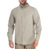 Outdoor Ventures Men’s Long Sleeve Hiking Shirt UPF 50 UV Sun Protection Shirt Cooling Quick Dry for Travel Fishing Safari(Mid Grey)