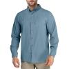 Outdoor Ventures Men’s Long Sleeve Hiking Shirt UPF 50 UV Sun Protection Shirt Cooling Quick Dry for Travel Fishing Safari(Ocean Blue)