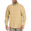 Outdoor Ventures Men’s Long Sleeve Hiking Shirt UPF 50 UV Sun Protection Shirt Cooling Quick Dry for Travel Fishing Safari(Sandy Brown)