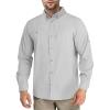 Outdoor Ventures Men’s Long Sleeve Hiking Shirt UPF 50 UV Sun Protection Shirt Cooling Quick Dry for Travel Fishing Safari(Silver Grey)