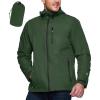 Outdoor Ventures Men’s Packable Rain Jacket Waterproof Lightweight Raincoat with Hood Windproof Cycling Jackets(Dark Green)