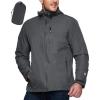 Outdoor Ventures Men’s Packable Rain Jacket Waterproof Lightweight Raincoat with Hood Windproof Cycling Jackets(Grey)