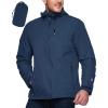 Outdoor Ventures Men’s Packable Rain Jacket Waterproof Lightweight Raincoat with Hood Windproof Cycling Jackets(Standard Blue)