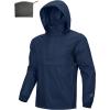 Outdoor Ventures Men’s Rain Jacket Waterproof Lightweight Packable Rain Pullover for Hiking Golf Running(Navy Blue)