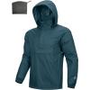 Outdoor Ventures Men’s Rain Jacket Waterproof Lightweight Packable Rain Pullover for Hiking Golf Running(Night Blue)