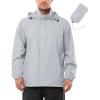 Outdoor Ventures Men’s Rain Jacket Waterproof Lightweight Packable Rain Shell Raincoat with Hood for Golf Hiking Travel(Ivory)