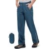 Outdoor Ventures Men’s Rain Pants Waterproof Rain Overall Pants Windproof Packable Rain Outdoor Pants for Hiking Fishig Golf(Blue)
