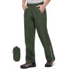 Outdoor Ventures Men’s Rain Pants Waterproof Rain Overall Pants Windproof Packable Rain Outdoor Pants for Hiking Fishig Golf(Dark Green)