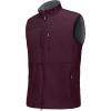 Outdoor Ventures Men’s Running Vest Outerwear, Lightweight Windproof Fleece-Lined Softshell Sleeveless Jacket for Golf(Burgundy-7 Pockets)