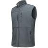 Outdoor Ventures Men’s Running Vest Outerwear, Lightweight Windproof Fleece-Lined Softshell Sleeveless Jacket for Golf(Cool Grey-7 Pockets)