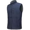 Outdoor Ventures Men’s Running Vest Outerwear, Lightweight Windproof Fleece-Lined Softshell Sleeveless Jacket for Golf(Dark Denim-7 Pockets)