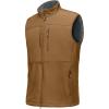 Outdoor Ventures Men’s Running Vest Outerwear, Lightweight Windproof Fleece-Lined Softshell Sleeveless Jacket for Golf(Rubber Brown-7 Pockets)