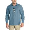 Outdoor Ventures Men’s UPF 50+ UV Sun Protection SPF Hiking Shirt Long Sleeve Lightweight Quick Dry for Safari Travel Fishing(Blue)