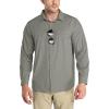 Outdoor Ventures Men’s UPF 50+ UV Sun Protection SPF Hiking Shirt Long Sleeve Lightweight Quick Dry for Safari Travel Fishing(Grey Green)
