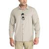 Outdoor Ventures Men’s UPF 50+ UV Sun Protection SPF Hiking Shirt Long Sleeve Lightweight Quick Dry for Safari Travel Fishing(Khaki)
