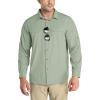 Outdoor Ventures Men’s UPF 50+ UV Sun Protection SPF Hiking Shirt Long Sleeve Lightweight Quick Dry for Safari Travel Fishing(Mountain Green)