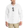 Outdoor Ventures Men’s UPF 50+ UV Sun Protection SPF Hiking Shirt Long Sleeve Lightweight Quick Dry for Safari Travel Fishing(White)