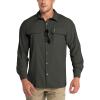 Outdoor Ventures Men’s UPF 50+ UV Sun Protection Shirt, Long Sleeve Hiking Fishing Shirt Cooling Quick Dry for Safari Travel(Army Green)