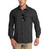 Outdoor Ventures Men’s UPF 50+ UV Sun Protection Shirt, Long Sleeve Hiking Fishing Shirt Cooling Quick Dry for Safari Travel(Black)