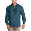 Outdoor Ventures Men’s UPF 50+ UV Sun Protection Shirt, Long Sleeve Hiking Fishing Shirt Cooling Quick Dry for Safari Travel(Dark Green)