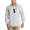Outdoor Ventures Men’s UPF 50+ UV Sun Protection Shirt, Long Sleeve Hiking Fishing Shirt Cooling Quick Dry for Safari Travel(Light Grey)
