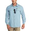 Outdoor Ventures Men’s UPF 50+ UV Sun Protection Shirt, Long Sleeve Hiking Fishing Shirt Cooling Quick Dry for Safari Travel(Violet Blue)