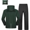 Outdoor Ventures Packable Rain Suit for Men Lightweight Waterproof Breathable Rain Gear for golf Rain Jacket Pants(Green)
