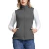 Outdoor Ventures Women’s Fleece Vest, Zip Up Lightweight Soft Running Vest Outerwear Sleeveless with Pockets(Dark Grey)