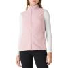 Outdoor Ventures Women’s Fleece Vest, Zip Up Lightweight Soft Running Vest Outerwear Sleeveless with Pockets(Pink)