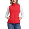 Outdoor Ventures Women’s Fleece Vest, Zip Up Lightweight Soft Running Vest Outerwear Sleeveless with Pockets(Reddish Orange)