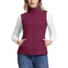 Outdoor Ventures Women’s Fleece Vest, Zip Up Lightweight Soft Running Vest Outerwear Sleeveless with Pockets(Wine)