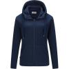 Outdoor Ventures Women’s Full Zip Hooded Fleece Jacket Coat with 6 Pockets, Warm Soft Polar Fleece Casual Hoodie Sweatshirt(Navy)