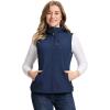 Outdoor Ventures Women’s Hooded Lightweight Softshell Vest, Windproof Fleece Lined Sleeveless Jacket for Golf Running Travel(Blue)