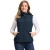 Outdoor Ventures Women’s Hooded Lightweight Softshell Vest, Windproof Fleece Lined Sleeveless Jacket for Golf Running Travel(Dark Blue)