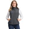 Outdoor Ventures Women’s Hooded Lightweight Softshell Vest, Windproof Fleece Lined Sleeveless Jacket for Golf Running Travel(Grey)