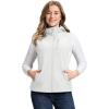 Outdoor Ventures Women’s Hooded Lightweight Softshell Vest, Windproof Fleece Lined Sleeveless Jacket for Golf Running Travel(Ivory)