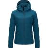 Outdoor Ventures Women’s Hooded Puffer Jacket Waterproof Lightweight Full-Zip Warm Quilted Winter Coat(Modern Blue)