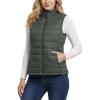 Outdoor Ventures Women’s Lightweight Puffer Vest Outerwear Zip Up Warm Sleeveless Winter Jacket Padded Gilet Quilted Coat(Army Green)