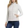 Outdoor Ventures Women’s Lightweight Puffer Vest Outerwear Zip Up Warm Sleeveless Winter Jacket Padded Gilet Quilted Coat(Cream)
