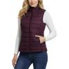 Outdoor Ventures Women’s Lightweight Puffer Vest Outerwear Zip Up Warm Sleeveless Winter Jacket Padded Gilet Quilted Coat(Eggplant)
