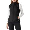 Outdoor Ventures Women’s Lightweight Softshell Vest Windproof Fleece Lined Zip Up Sleeveless Jacket for Running Hiking Golf(Black-1)