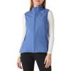 Outdoor Ventures Women’s Lightweight Softshell Vest Windproof Fleece Lined Zip Up Sleeveless Jacket for Running Hiking Golf(Violet Blue)