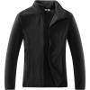 Outdoor Ventures Women’s Lightweight Warm Zip Up Long-Sleeve Soft Polar Fleece Jacket for Fall Winter(Black)