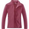 Outdoor Ventures Women’s Lightweight Warm Zip Up Long-Sleeve Soft Polar Fleece Jacket for Fall Winter(Dusty Rose)