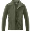 Outdoor Ventures Women’s Lightweight Warm Zip Up Long-Sleeve Soft Polar Fleece Jacket for Fall Winter(Green Gray)